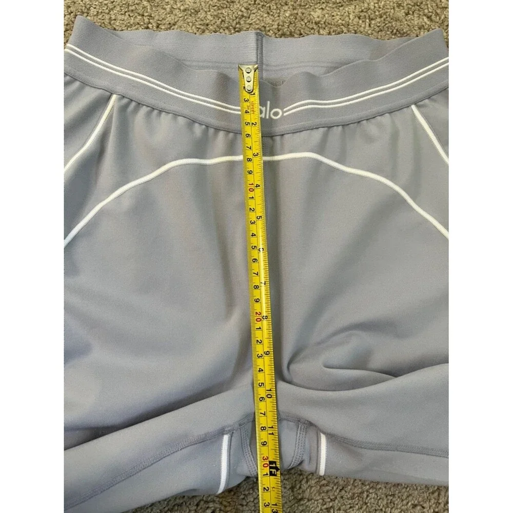 Alo Yoga High-Waist Airbrush Heart Throb Light Gray Exercise Workout Leggings XS